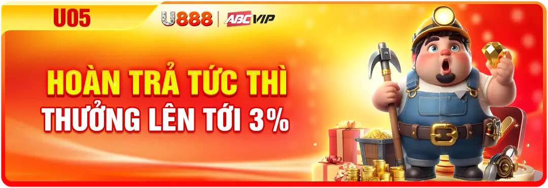 U888 hoàn trả 3% tức thì